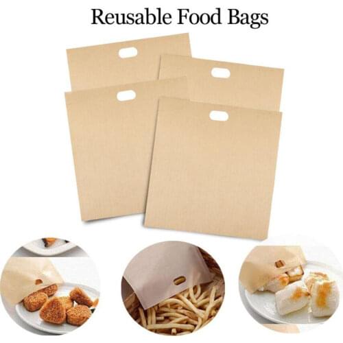 5 pcs/set Reusable Toaster Bag Non Stick Bread Bag Sandwich Bags Fiberglass Toast Microwave Heating Pastry Tools