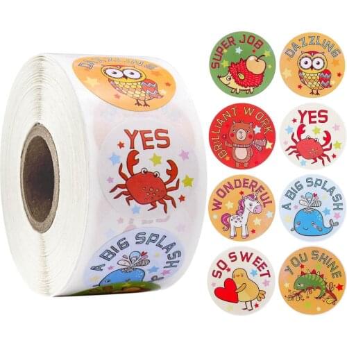 500Pcs Animal Reward Stickers 1 Inch Classroom Motivational Incentive Stickers for Encouragement Teachers Students Toys Stickers
