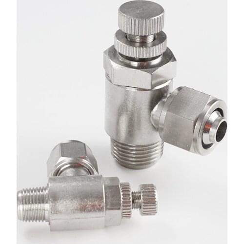 6mm 8mm 10mm 12mm To M5 1/8" 1/4" 3/8" 1/2" BSP Male Air Speed Control Valve Pneumatic Fast Twist Pipe Fitting Quick Connector