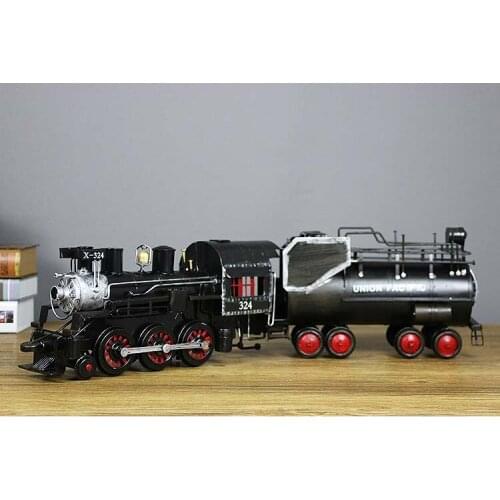 64cm large TOP COOL HOME store Company BAR decorative art Retro Metal Handmade Steam locomotive train Model ART statue