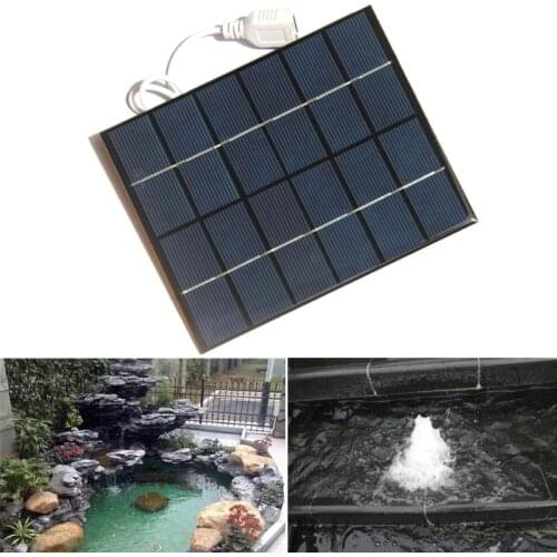 Fish Tank Pond Pool Aquarium Air Pump 2W 6V Multipurpose Solar Air Pump Kit Solar Fountain Pump for Fish Tank 40GE