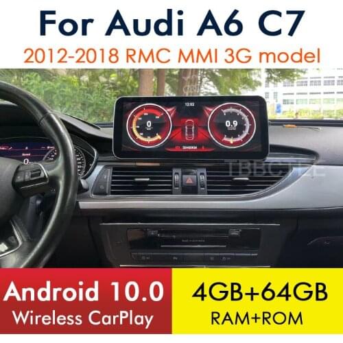 Android 10 CarPlay 4+64GB For Audi A6 C7 2012~2018 MMI 3G RMC Car Multimedia Player Auto GPS Navigation Touch Screen Radio