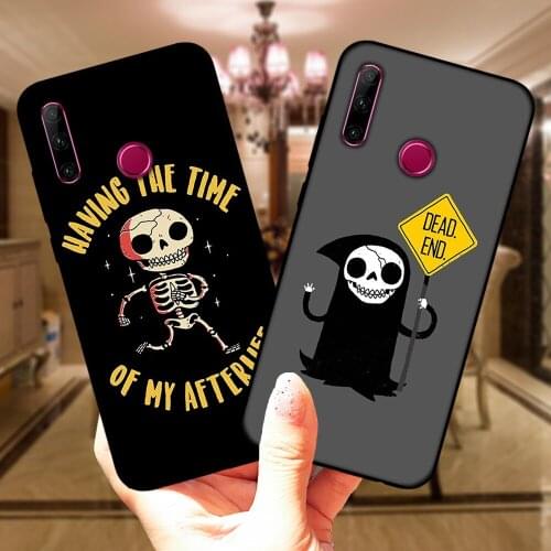 The Time Of My Afterlife Skull Black Silicone Case Cover For Huawei Honor 9X 8X 10 Honor 30 20 Lite 10i 20i Mate 20 10 Lite Pro