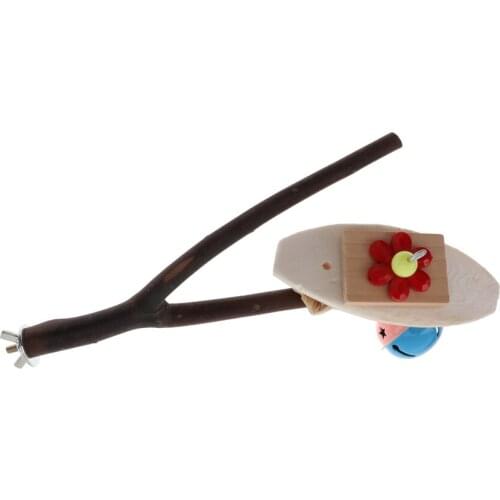 Bird Chewing Wood Fork Cage Hanging Toy Bird Chewing Toy for Parrots Macaws