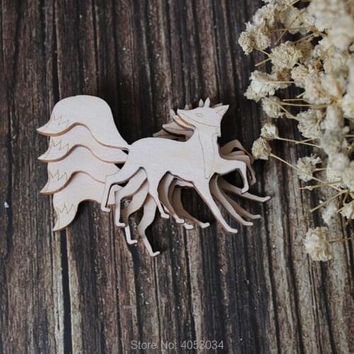 Wooden Fox with Bushy Tail Craft Shape Plywood Wildlife Animal