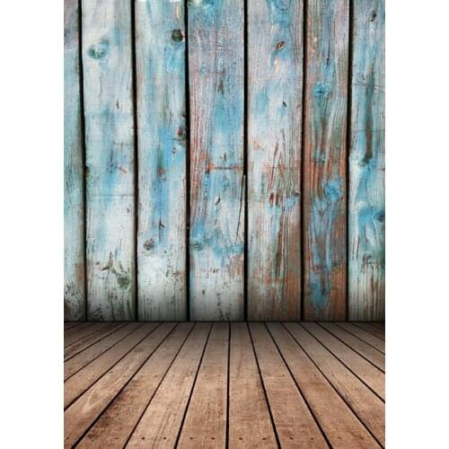 Wooden Floor 3D Photography Backdrops Light Blue Vinyl Cloth Computer Printed Background for Photo Studio Children New Born Baby