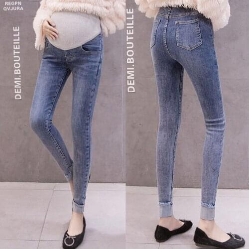 Denim Jeans Maternity Pencil Pants Stretch Skinny Trousers For Pregnant Women Leggings Pregnancy Jeans Casual Trousers Pants