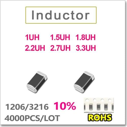 JASNPROSMA 1206 3216 4000PCS SMD Multilayer low Frequency Inductor 10% 1UH 1.5UH 1.8UH 2.2UH 2.7UH 3.3UH SMD New high quality