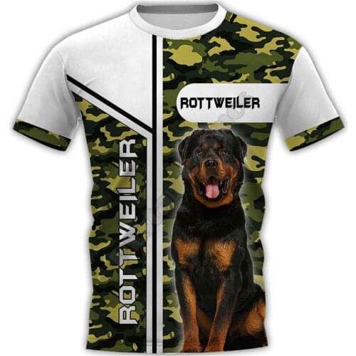 PLstar Cosmos Camouflage Rottweiler 3D Printed t-shirt Harajuku Streetwear T shirts Funny Dog Men For Women Short Sleeve