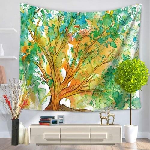 Oil Painting Style Large tree tapestry wall blanket background cloth beach towel Weird Art tapestry Home room decoration
