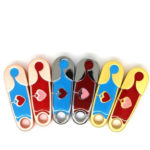 Metal Flip Memoria Stick USB Flash Drive 128GB 64GB 16GB 32GB Pendrive Red Heart 4GB 8GB Pen Drive Rotating U Disk Cle