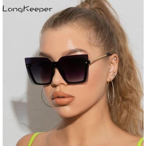 Fashion Oversized Cat Eye Sunglasses Women Vintage Big Frame Gradient Sun Glasses Ladies Square Eyewear UV400 zonnebril dames