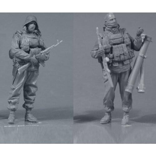 1/35 Spetsnaz GRU (1999), 2 figure, Resin Model Soldier GK, Military theme of World War II, Unassembled and unpainted kit