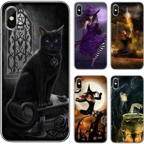 Soft Cases For Samsung Galaxy S10E S20 FE Note 10 20 Edge Lite Plus Ultra Alpha Core Prime Halloween-Moon-Witch-Horror-Skin