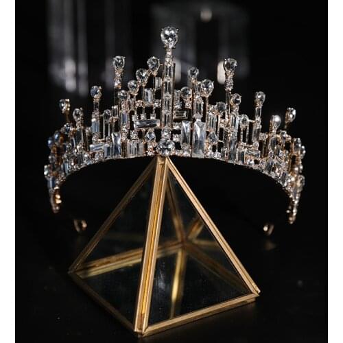 New Arrivals Royal Tiaras for Brides Headdress Shiny Zircon Bridal Crowns Wedding Tiaras Princess Crown Diadema