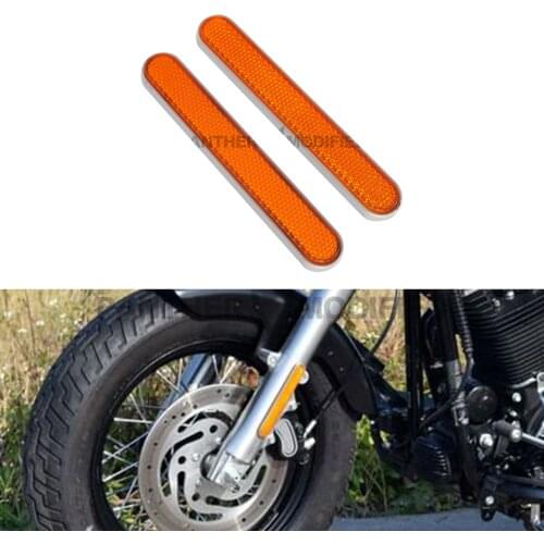 Orange Motorcycle Front Fork Leg Reflectors Shock Reflective Case for Harley Davidson Softail Dyna Fatboy Sportster XL 883 1200