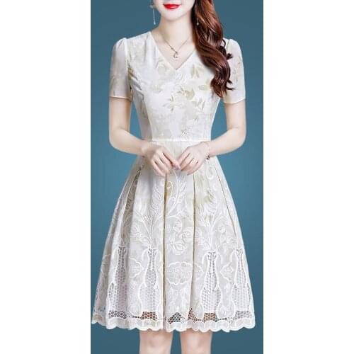New Summer Style High Grade Embroidered Dress With Foreign And Advanced Sense Slim Fashionable Cocktail Dresses 9060
