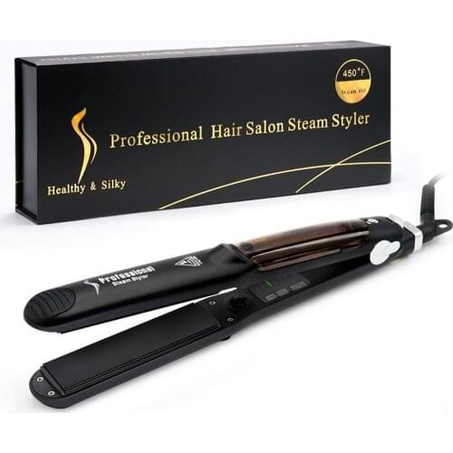 CHJ Steampod Professional Steam Hair Straightener Ceramic Chapinha Flat Iron Straightener Hair Iron Vapor Steam Steamer