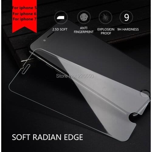 Hopeboth 50pcs Clear 2.5D Tempered Glass screen protector for iPhone xs max xr 8 8 plus X 5 5S SE 6 6plus 6s 7 7 plus protective