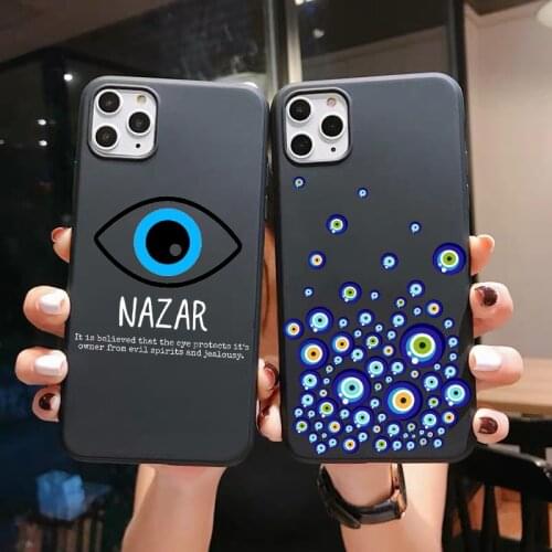 Luxury Eye Blue Evil Eye TPU Phone Case For iPhone 12pro MAX 11Pro XR XS MAX SE2020 7 8 Plus 6 12mini Soft Silicone Black Cover