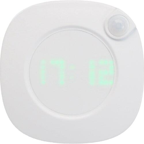 Smart Sensor Wall Clock with LED Lights , USB / AAA Battery Powered 2 Colors Night Home Clock , LEDs for Bedroom Toilet