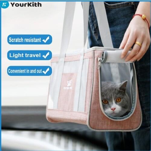 YourKith Dog Transport Bag Pet Outing Bag Summer Breathable Mesh Handbag Teddy Pomeranian Pet Cat Carrying Handbag Pet Product