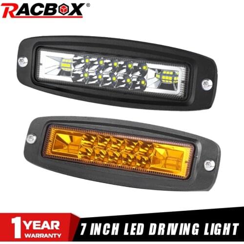 Led Work Light 7 Inch Flush Mount White Amber Led Auxiliary Pods Lights For Jeep Offroad ATV UTV RV 12V 24V Driving Fog Lights