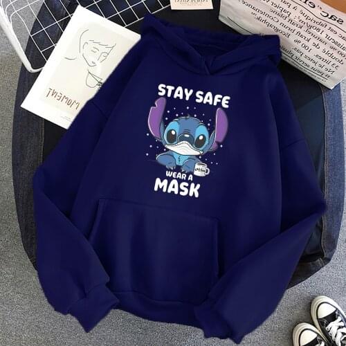 Lilo and Stitch Disney Hoodies Autumn Warm Fashion Mens Clothing Aesthetic Casual Cartoon Sweatshirt Urban Vogue Trend Hoodie