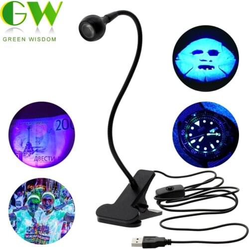 LED Ultraviolet Lights Desk Lamp USB Mini UV Gel Curing Light Nail Dryer for DIY Nail Art for Cash Medical Product Detector