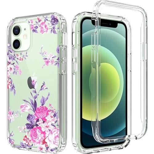 Armor Shockproof Phone Case for iPhone 12 Pro Max 12Pro 2 in 1 Back Cover High Transparency Bumper Heavy Duty Protection Fundas