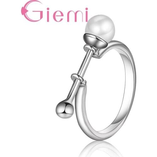 Special Design White Pearl Genuine Best 925 Sterling Silver Adjust Finger Rings For Women Female Jewelry Present Wholesale