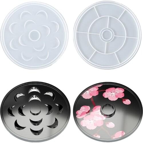 1 Set Round Eyelash Storage Box Epoxy Resin Mold with Lid Eyelashes Holder Display Case Casting DIY Craft Silicone Mould