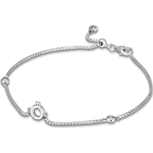 100% 925 Sterling Silver Jewelry Sparkling Crown O Bracelets For Women Wholesales Free Shipping