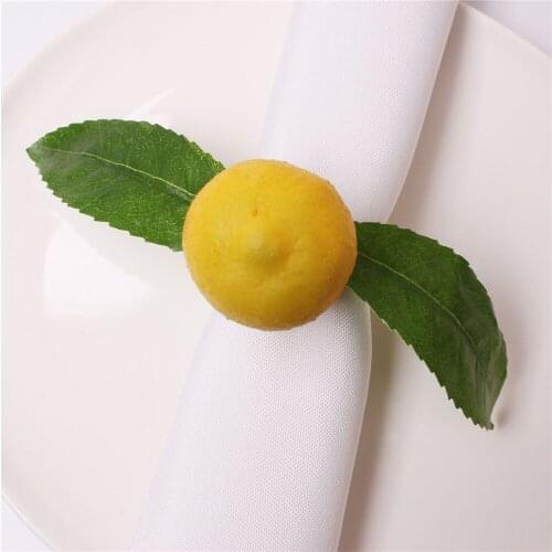 12PCS/Fruit series simulation lemon napkin ring table setting for cocktail parties, western food and holiday accessories