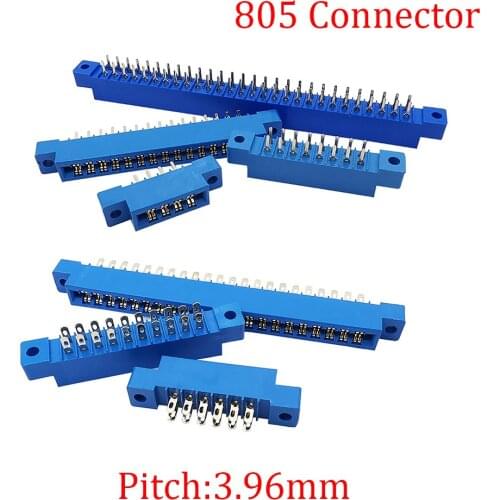3Pcs 805 Series Connectors 3.96mm Pitch 8P/12/20/24/30/36/44/56/72 Pin PCB Mount Finger Female Socket Card Edge Strip Connector