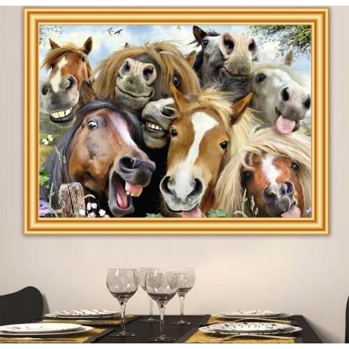 5D Diamond Painting Animals Horse Cross Stitch Kit Full Square Diamond Embroidery Art Picture of Rhinestones Gift Diamond Mosaic