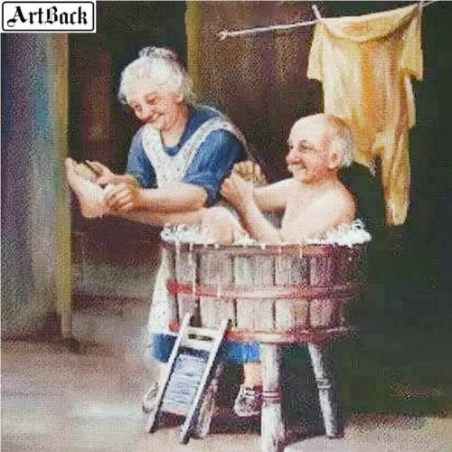 5d diy diamond painting elderly couple full square sticker mosaic rhinestone diamond embroidery crafts 30x30cm