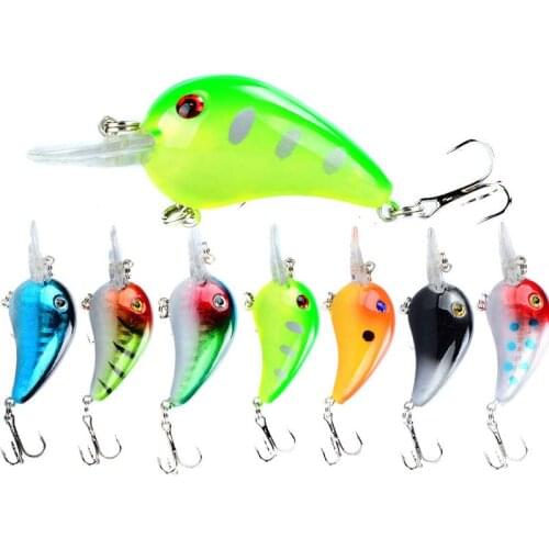 8Pcs/set 6cm/5.8g Artificial Plastic Hard Bait Wobbler 6# Sharp Hook Bionic Bait 3D Eyes Diving Depth 0.5-1.5M Sea Fishing Lures
