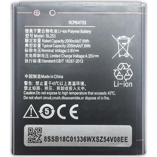 BL253 Battery For Lenovo A Plus A1010a20 A2010 A1000 A1000m A 1000 Phone Battery A 2010 BL 253 2050mAh Batteries