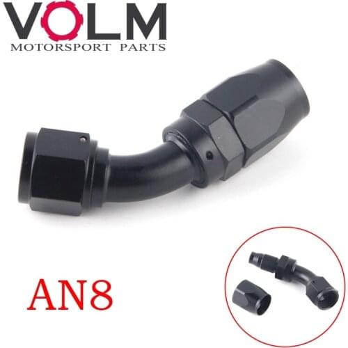 AN8 Straight 45 90 180 Degree Oil Fuel Swivel Hose End Fitting Oil Hose End Adaptor Kit Black JT41