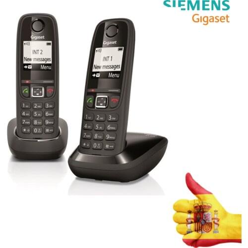Cordless Phone DUO, Handsfree, Gigaset, 100 Contacts, graphics Screen illuminated 1.8 ", Letter Grande size Black. AS40