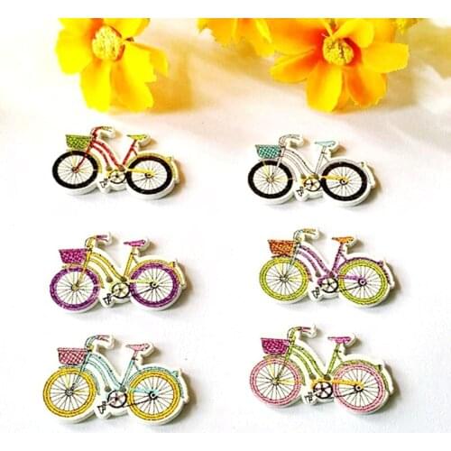 50pcs/lot 2 Holes Mix Natural bicycle buttons Decorative Wooden Buttons Randomly Mixed For Scrapbooking for Crafts