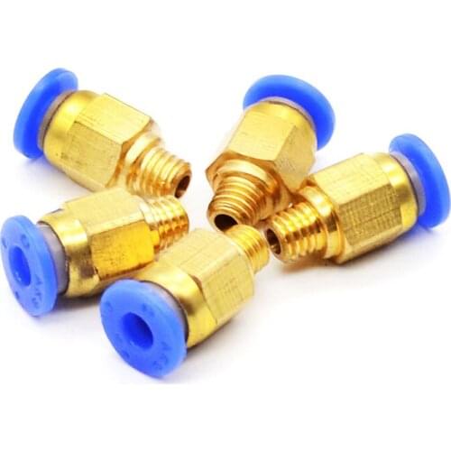 3D Printer Parts PC4-M6 4mm OD Tubing M6 6mm Fast Joint / Pneumatic Connector / 10 Pcs/lot Copper Connector / Thread Fittings