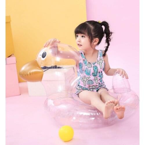 Baby Children Swimming Ring Cartoon Duck-Shaped Life Buoy Used Swimming Pool Water Park Inflatable Swimming Pool Floating Ball