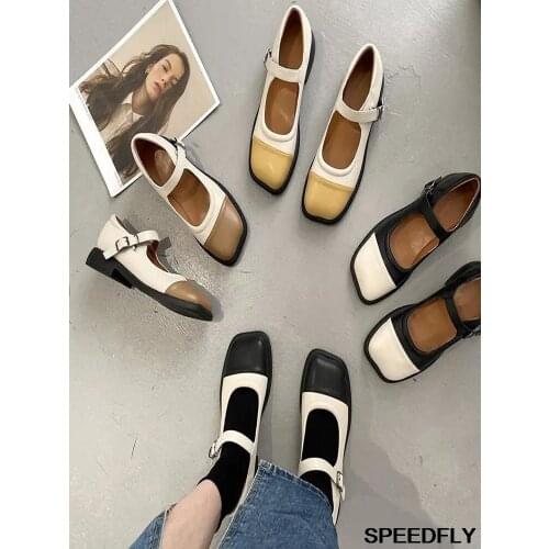 Francês retro sapatos femininos verão suave mary jane fundo grosso inglês pequenos sapatos de couro ins tendência único sapatos