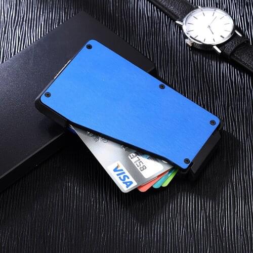 Aluminum alloy card box anti-magnetic credit card holder anti-static automatic pop-up change coin holder card holder
