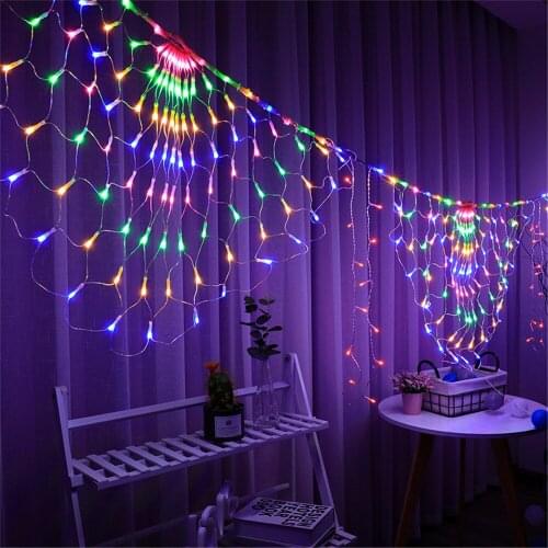 Peacock String Light 3M Peacock Mesh Net Led String Lights Outdoor Wedding Window Strings For Christmas New Year Party Decor