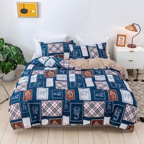 Aggcual Plant flowers bedding set luxury Geometry textile home decor duvet cover set double bed full size print Polyester be106