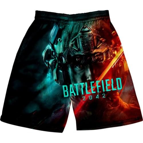 Trend Game Battlefield 2042 3D Print Summer Men Recreational Style Shorts Harajuku Leisure Style Beach Shorts Kawaii Fashion