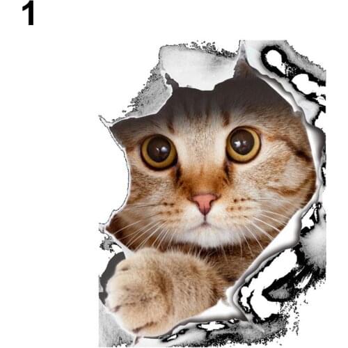 Funny Cat Dog Toilet Seat Cover Lid Sticker Bathroom Wall Art Decoration Decal Wall Sticker